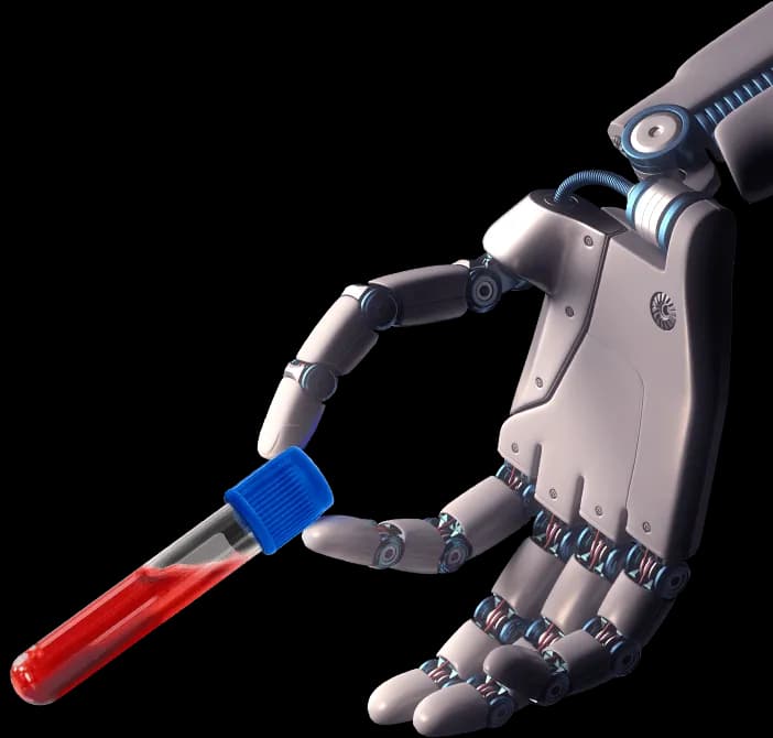 Hand holding test tube